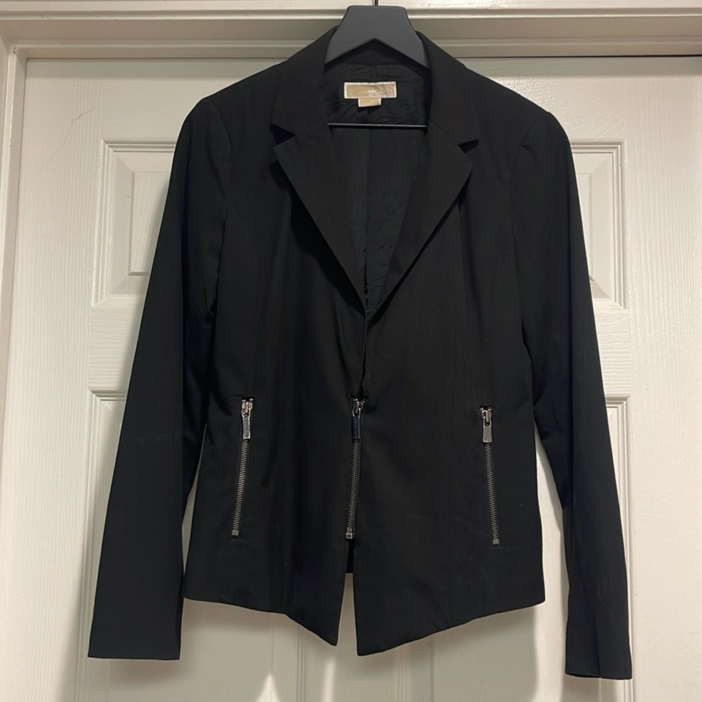 MICHAEL Michael Kors Black Blazer with Silver Zippers